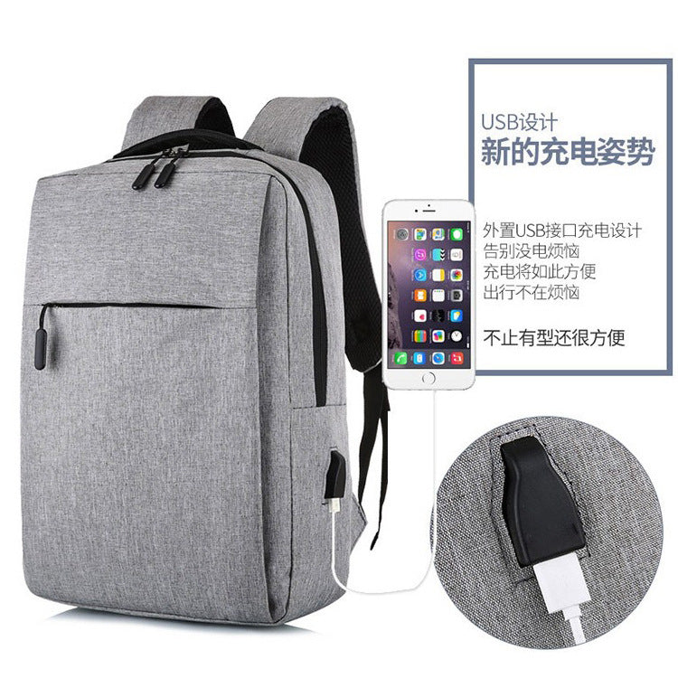 Wholesale custom cross-border USB backpack men and women fashion simple business casual backpack travel computer backpack