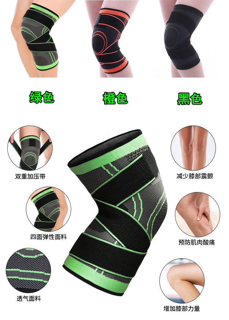 Sports compression knee pads running cycling basketball breathable strap knee pads non-slip warm nylon 3D compression knee pads