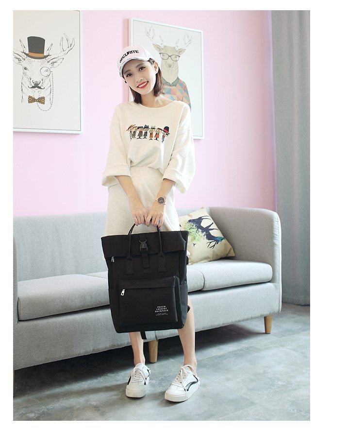 2020 new 600D shoulder bag female Korean version of the wild one-shoulder dual-use large backpack canvas travel bag school bag female bag