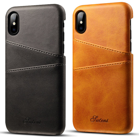 New application iphoneXSMax mobile phone case Apple 7plus leather case Maverick pattern note9 card protection case