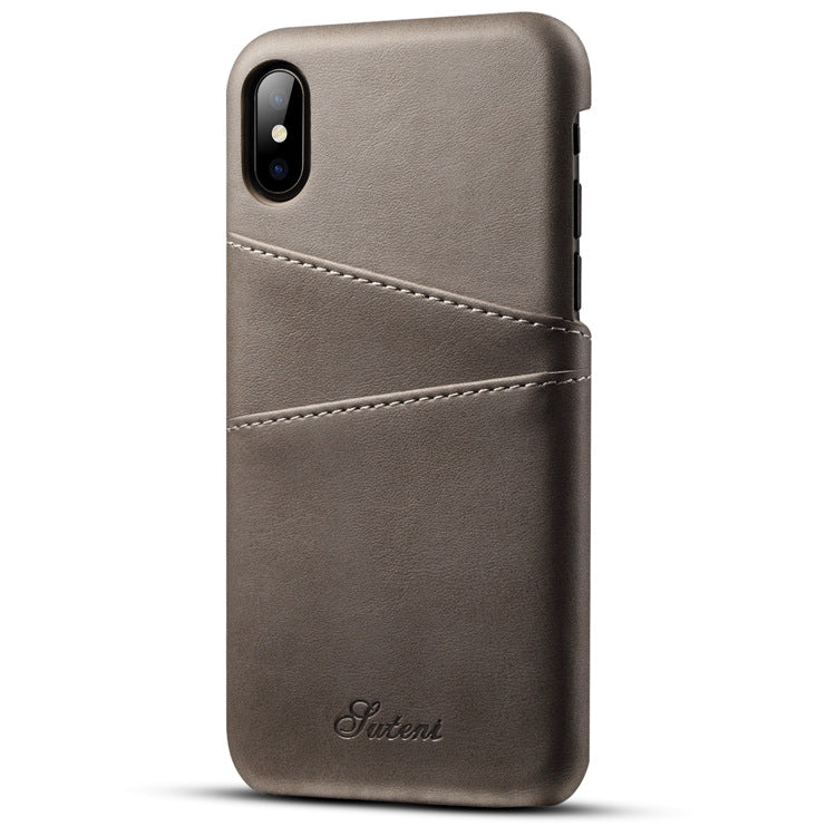 New application iphoneXSMax mobile phone case Apple 7plus leather case Maverick pattern note9 card protection case