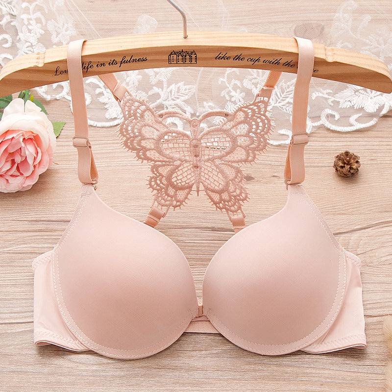 Women Fashion Underwear Lace Bralette Bras Adjustable Push up Lingerie Butterfly Back Seamless Racerback Bra Girls