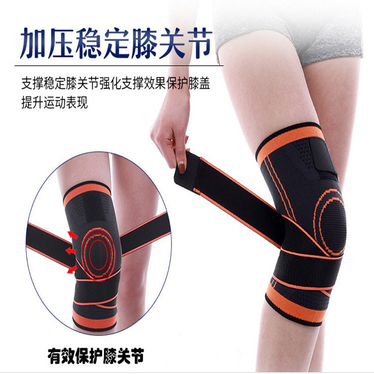 Sports compression knee pads running cycling basketball breathable strap knee pads non-slip warm nylon 3D compression knee pads