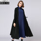 Large size women's fat mm2018 autumn and winter new big-name long long ruffled Roman sand coat windbreaker 7060