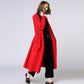 Large size women's fat mm2018 autumn and winter new big-name long long ruffled Roman sand coat windbreaker 7060