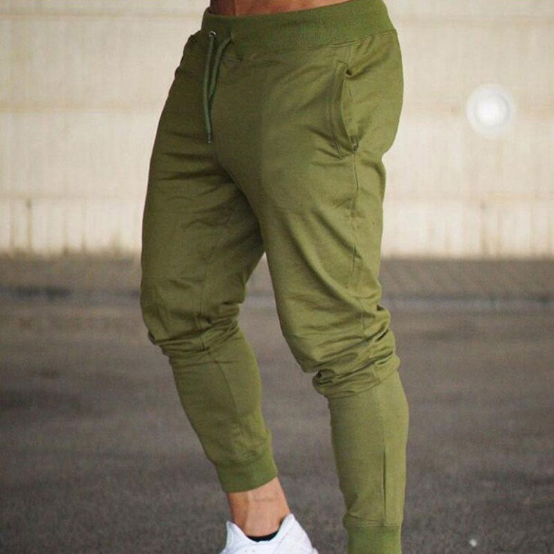 Slim-fit sports pants men Europe and the United States running fitness football feet casual trousers Tether tight training pants male