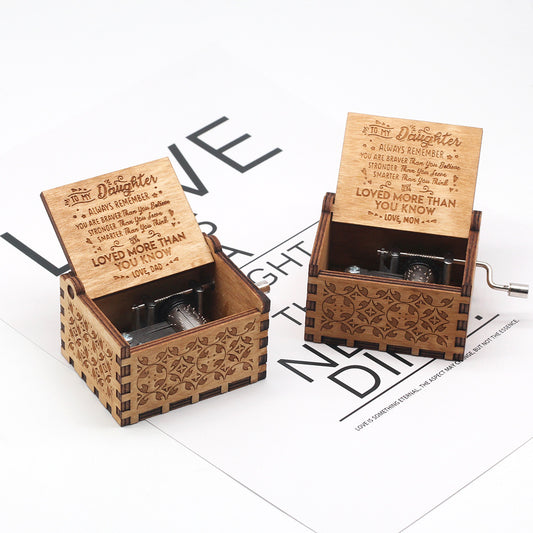 Wooden music box hand shake you are my sunshine creative wooden crafts music box classical engraving can be customized