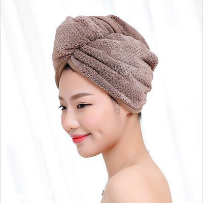 2045 pineapple dry hair hat plain coral fleece shower cap bag headscarf quick dry strong absorbent thickening ladies new