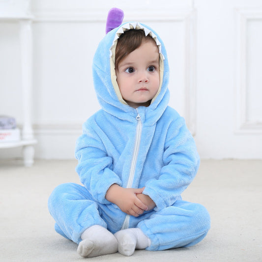 Cross-border baby clothes jumpsuit 2019 spring and autumn models flannel climbing suit new Harleys clothing ins newborn clothing