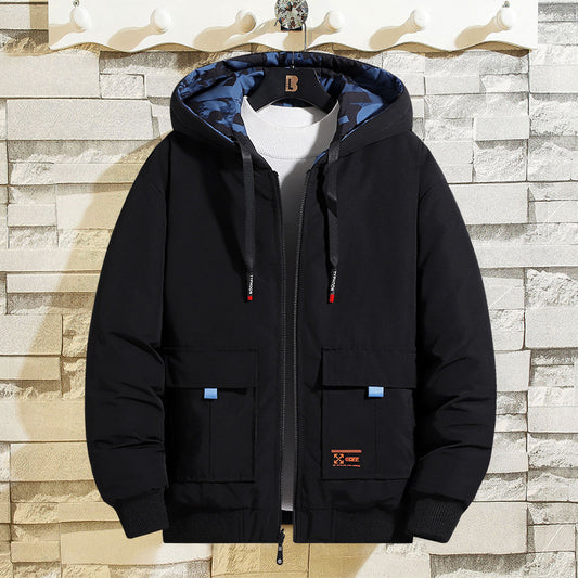 Lan Junsheng Delong's new large size hooded double-sided padded jacket thickened warm winter jacket cotton padded jacket 50011165